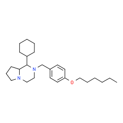 ChemSpider 2D Image | 1-Cyclohexyl-2-[4-(hexyloxy)benzyl]octahydropyrrolo[1,2-a]pyrazine | C26H42N2O