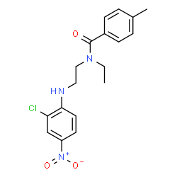 ChemSpider 2D Image | N-{2-[(2-Chloro-4-nitrophenyl)amino]ethyl}-N-ethyl-4-methylbenzamide | C18H20ClN3O3