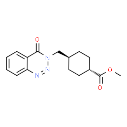 ChemSpider 2D Image | Methyl trans-4-[(4-oxo-1,2,3-benzotriazin-3(4H)-yl)methyl]cyclohexanecarboxylate | C16H19N3O3