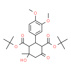 ChemSpider 2D Image | di-tert-butyl 2-(3,4-dimethoxyphenyl)-4-hydroxy-4-methyl-6-oxocyclohexane-1,3-dicarboxylate | C25H36O8