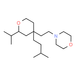 ChemSpider 2D Image | 4-{2-[2-Isopropyl-4-(3-methylbutyl)tetrahydro-2H-pyran-4-yl]ethyl}morpholine | C19H37NO2