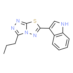 ChemSpider 2D Image | 3-(3-Propyl[1,2,4]triazolo[3,4-b][1,3,4]thiadiazol-6-yl)-1H-indole | C14H13N5S