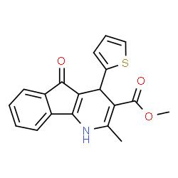 ChemSpider 2D Image | Methyl 2-methyl-5-oxo-4-(2-thienyl)-4,5-dihydro-1H-indeno[1,2-b]pyridine-3-carboxylate | C19H15NO3S