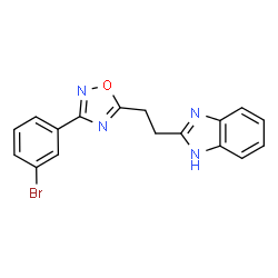 ChemSpider 2D Image | 2-{2-[3-(3-Bromophenyl)-1,2,4-oxadiazol-5-yl]ethyl}-1H-benzimidazole | C17H13BrN4O