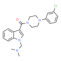 ChemSpider 2D Image | [4-(3-Chlorophenyl)-1-piperazinyl]{1-[(dimethylamino)methyl]-1H-indol-3-yl}methanone | C22H25ClN4O