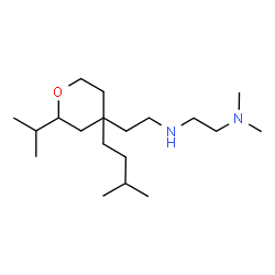 ChemSpider 2D Image | N'-{2-[2-Isopropyl-4-(3-methylbutyl)tetrahydro-2H-pyran-4-yl]ethyl}-N,N-dimethyl-1,2-ethanediamine | C19H40N2O
