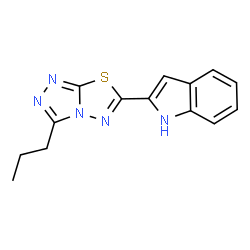 ChemSpider 2D Image | 2-(3-Propyl[1,2,4]triazolo[3,4-b][1,3,4]thiadiazol-6-yl)-1H-indole | C14H13N5S