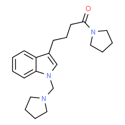 ChemSpider 2D Image | 1-(1-Pyrrolidinyl)-4-[1-(1-pyrrolidinylmethyl)-1H-indol-3-yl]-1-butanone | C21H29N3O