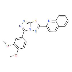 ChemSpider 2D Image | 2-[3-(3,4-Dimethoxyphenyl)[1,2,4]triazolo[3,4-b][1,3,4]thiadiazol-6-yl]quinoline | C20H15N5O2S