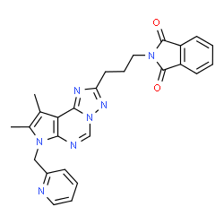 ChemSpider 2D Image | 2-{3-[8,9-Dimethyl-7-(2-pyridinylmethyl)-7H-pyrrolo[3,2-e][1,2,4]triazolo[1,5-c]pyrimidin-2-yl]propyl}-1H-isoindole-1,3(2H)-dione | C26H23N7O2