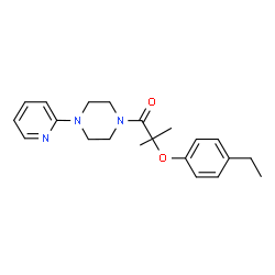ChemSpider 2D Image | 2-(4-Ethylphenoxy)-2-methyl-1-[4-(2-pyridinyl)-1-piperazinyl]-1-propanone | C21H27N3O2