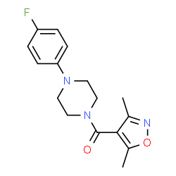 ChemSpider 2D Image | (3,5-Dimethyl-1,2-oxazol-4-yl)[4-(4-fluorphenyl)piperazin-1-yl]methanon | C16H18FN3O2