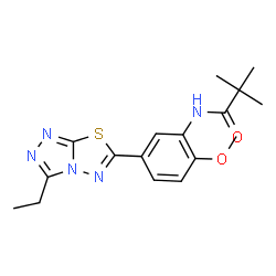 ChemSpider 2D Image | N-[5-(3-Ethyl[1,2,4]triazolo[3,4-b][1,3,4]thiadiazol-6-yl)-2-methoxyphenyl]-2,2-dimethylpropanamide | C17H21N5O2S