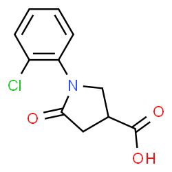 ChemSpider 2D Image | 1-(2-Chlorophenyl)-5-oxo-3-pyrrolidinecarboxylic acid | C11H10ClNO3