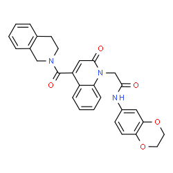 ChemSpider 2D Image | N-(2,3-Dihydro-1,4-benzodioxin-6-yl)-2-[4-(3,4-dihydro-2(1H)-isoquinolinylcarbonyl)-2-oxo-1(2H)-quinolinyl]acetamide | C29H25N3O5