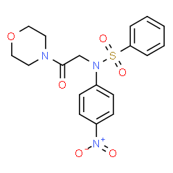 ChemSpider 2D Image | N-[2-(4-Morpholinyl)-2-oxoethyl]-N-(4-nitrophenyl)benzenesulfonamide | C18H19N3O6S