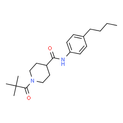 ChemSpider 2D Image | N-(4-Butylphenyl)-1-(2,2-dimethylpropanoyl)-4-piperidinecarboxamide | C21H32N2O2