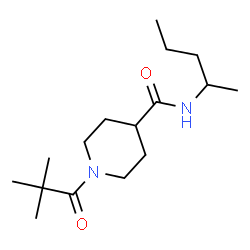 ChemSpider 2D Image | 1-(2,2-Dimethylpropanoyl)-N-(2-pentanyl)-4-piperidinecarboxamide | C16H30N2O2