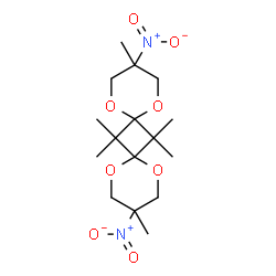 ChemSpider 2D Image | 3,7,7,11,14,14-Hexamethyl-3,11-dinitro-1,5,9,13-tetraoxadispiro[5.1.5.1]tetradecane | C16H26N2O8