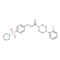 ChemSpider 2D Image | 1-[4-(2-Fluorophenyl)-1-piperazinyl]-3-[4-(1-pyrrolidinylsulfonyl)phenyl]-1-propanone | C23H28FN3O3S