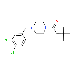 ChemSpider 2D Image | 1-[4-(3,4-Dichlorobenzyl)-1-piperazinyl]-3,3-dimethyl-1-butanone | C17H24Cl2N2O
