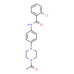 ChemSpider 2D Image | N-[4-(4-Acetyl-1-piperazinyl)phenyl]-2-chlorobenzamide | C19H20ClN3O2
