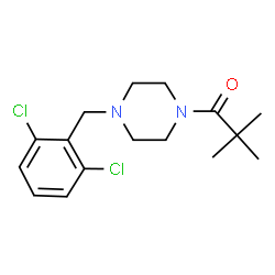 ChemSpider 2D Image | 1-[4-(2,6-Dichlorobenzyl)-1-piperazinyl]-2,2-dimethyl-1-propanone | C16H22Cl2N2O
