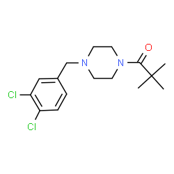 ChemSpider 2D Image | 1-[4-(3,4-Dichlorobenzyl)-1-piperazinyl]-2,2-dimethyl-1-propanone | C16H22Cl2N2O
