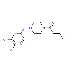 ChemSpider 2D Image | 1-[4-(3,4-Dichlorobenzyl)-1-piperazinyl]-1-pentanone | C16H22Cl2N2O