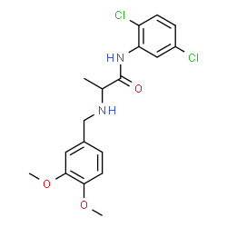 ChemSpider 2D Image | N-(2,5-Dichlorophenyl)-N~2~-(3,4-dimethoxybenzyl)alaninamide | C18H20Cl2N2O3