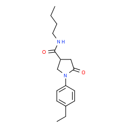 ChemSpider 2D Image | N-Butyl-1-(4-ethylphenyl)-5-oxo-3-pyrrolidinecarboxamide | C17H24N2O2