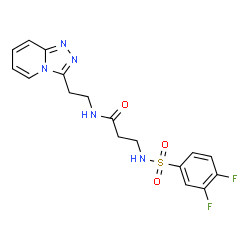 ChemSpider 2D Image | N~3~-[(3,4-Difluorophenyl)sulfonyl]-N-[2-([1,2,4]triazolo[4,3-a]pyridin-3-yl)ethyl]-beta-alaninamide | C17H17F2N5O3S