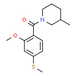 ChemSpider 2D Image | [2-Methoxy-4-(methylsulfanyl)phenyl](3-methyl-1-piperidinyl)methanone | C15H21NO2S