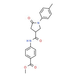 ChemSpider 2D Image | METHYL 4-[1-(4-METHYLPHENYL)-5-OXOPYRROLIDINE-3-AMIDO]BENZOATE | C20H20N2O4