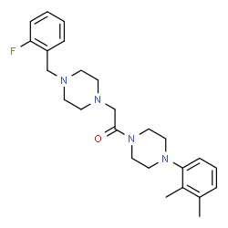 ChemSpider 2D Image | 1-[4-(2,3-Dimethylphenyl)-1-piperazinyl]-2-[4-(2-fluorobenzyl)-1-piperazinyl]ethanone | C25H33FN4O