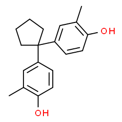 ChemSpider 2D Image | 4,4'-(1,1-Cyclopentanediyl)bis(2-methylphenol) | C19H22O2