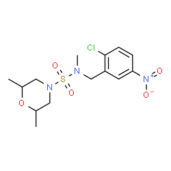 ChemSpider 2D Image | N-(2-Chloro-5-nitrobenzyl)-N,2,6-trimethyl-4-morpholinesulfonamide | C14H20ClN3O5S