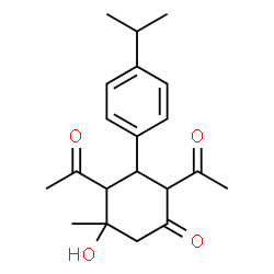 ChemSpider 2D Image | 2,4-Diacetyl-5-hydroxy-3-(4-isopropylphenyl)-5-methylcyclohexanone | C20H26O4