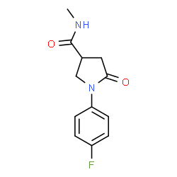 ChemSpider 2D Image | 1-(4-Fluorophenyl)-N-methyl-5-oxo-3-pyrrolidinecarboxamide | C12H13FN2O2