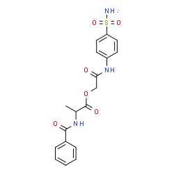 ChemSpider 2D Image | 2-Oxo-2-[(4-sulfamoylphenyl)amino]ethyl N-benzoylalaninate | C18H19N3O6S