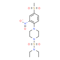 ChemSpider 2D Image | N,N-Diethyl-4-[4-(methylsulfonyl)-2-nitrophenyl]-1-piperazinesulfonamide | C15H24N4O6S2