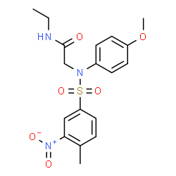 ChemSpider 2D Image | N-Ethyl-N~2~-(4-methoxyphenyl)-N~2~-[(4-methyl-3-nitrophenyl)sulfonyl]glycinamide | C18H21N3O6S