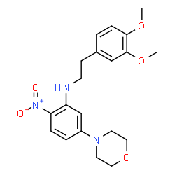 ChemSpider 2D Image | N-[2-(3,4-Dimethoxyphenyl)ethyl]-5-(4-morpholinyl)-2-nitroaniline | C20H25N3O5