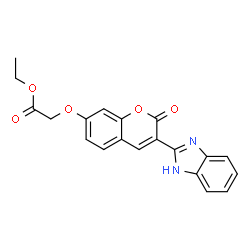 ChemSpider 2D Image | Ethyl {[3-(1H-benzimidazol-2-yl)-2-oxo-2H-chromen-7-yl]oxy}acetate | C20H16N2O5