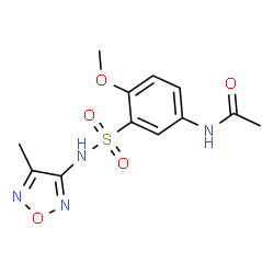 ChemSpider 2D Image | N-{4-Methoxy-3-[(4-methyl-1,2,5-oxadiazol-3-yl)sulfamoyl]phenyl}acetamide | C12H14N4O5S