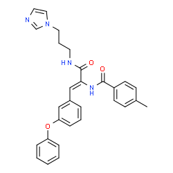 ChemSpider 2D Image | N-[(1Z)-3-{[3-(1H-Imidazol-1-yl)propyl]amino}-3-oxo-1-(3-phenoxyphenyl)-1-propen-2-yl]-4-methylbenzamide | C29H28N4O3