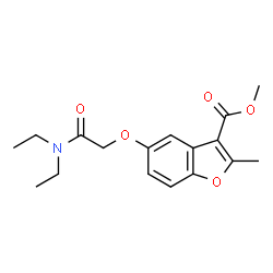 ChemSpider 2D Image | Methyl 5-[2-(diethylamino)-2-oxoethoxy]-2-methyl-1-benzofuran-3-carboxylate | C17H21NO5