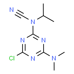 ChemSpider 2D Image | [4-Chloro-6-(dimethylamino)-1,3,5-triazin-2-yl]isopropylcyanamide | C9H13ClN6