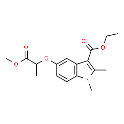 ChemSpider 2D Image | Ethyl 5-[(1-methoxy-1-oxo-2-propanyl)oxy]-1,2-dimethyl-1H-indole-3-carboxylate | C17H21NO5