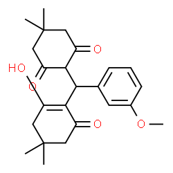ChemSpider 2D Image | 2-[(2-Hydroxy-4,4-dimethyl-6-oxo-1-cyclohexen-1-yl)(3-methoxyphenyl)methyl]-5,5-dimethyl-1,3-cyclohexanedione | C24H30O5